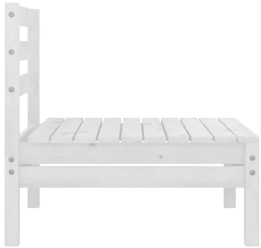 vidaXL Καναπέδες Κήπου Μεσαίοι 4 τεμ. Λευκοί από Μασίφ Ξύλο Πεύκου