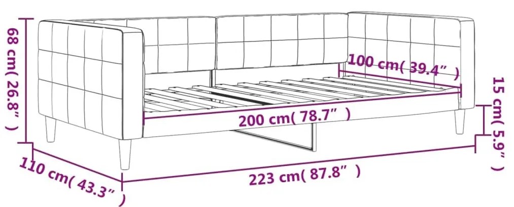 Καναπές Κρεβάτι Ροζ 100 x 200 εκ. Βελούδινος - Ροζ