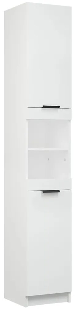 vidaXL Ντουλάπι Μπάνιου Λευκό 32 x 34 x 188,5 εκ. Επεξεργασμένο Ξύλο
