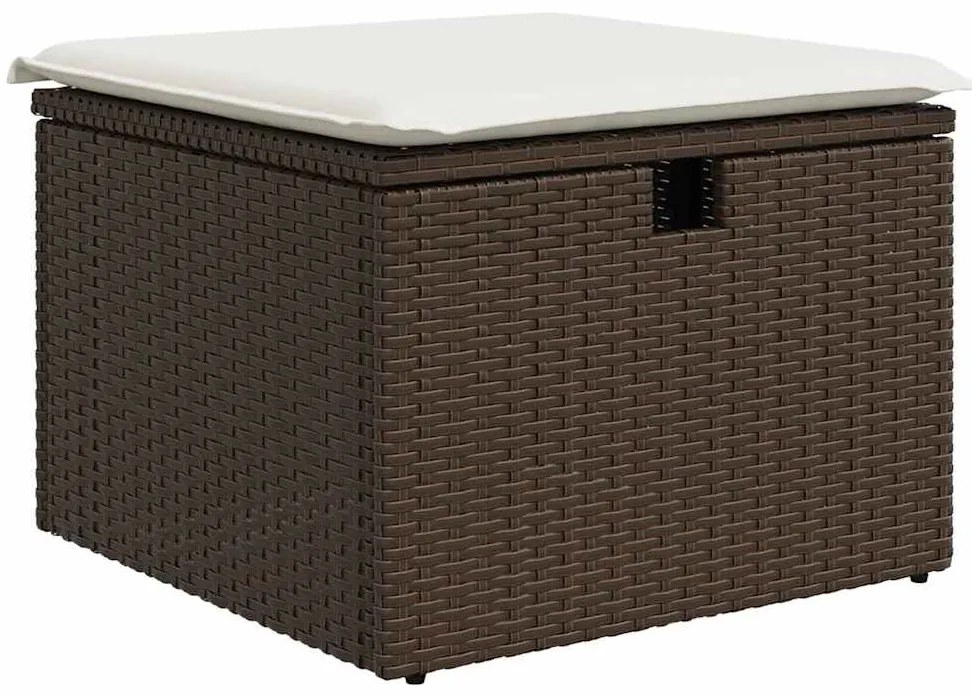 vidaXL Σετ Καναπέ με μαξιλάρι 4 pcs Καφέ και Κρέμα συνθετικό ρατάν