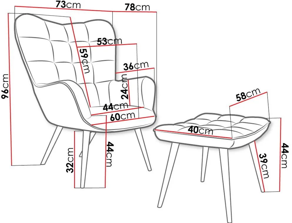 Σετ πολυθρόνας Gunar-Prasino