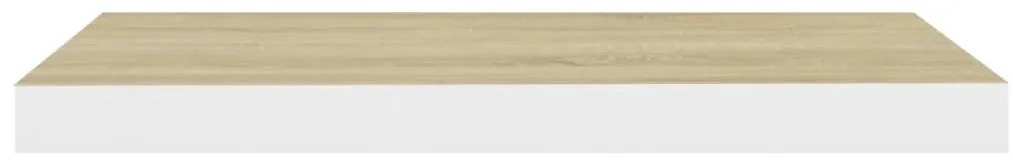 vidaXL Ράφι Τοίχου Δρυς/Άσπρο 60x23,5x3,8 εκ. MDF