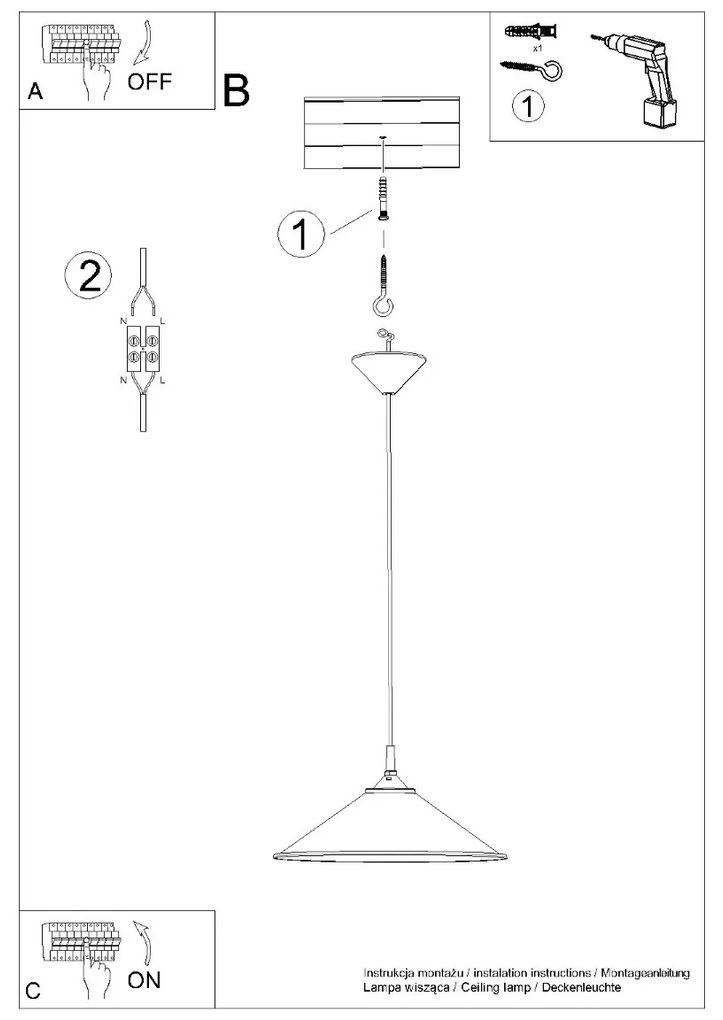 Sollux κρεμαστό φωτιστικό ZUMA μαύρο,χάλυβας,Ε27 1x15W LED