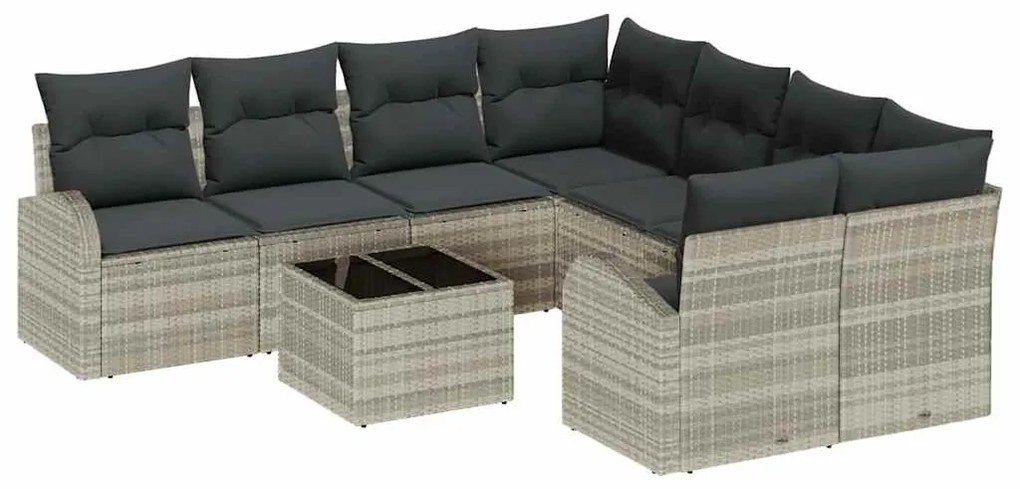 vidaXL Σετ Καναπέ Κήπου 9 pcs 55 x 55 x 37 εκ συνθετικό ρατάν