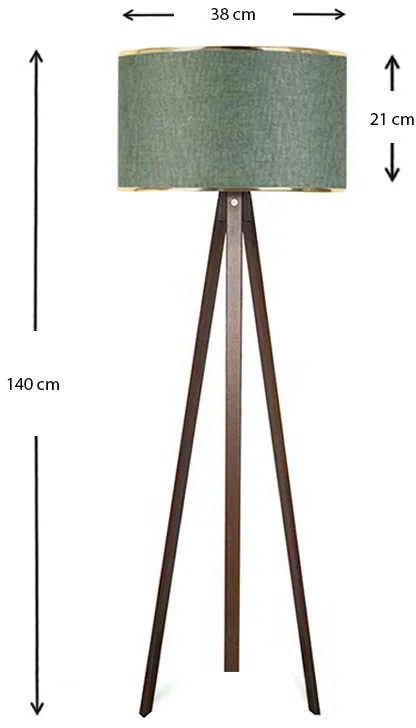 Φωτιστικό δαπέδου Rosling Megapap Mdf/ύφασμα/Pvc χρώμα καρυδί/κυπαρισσί 38x21x140εκ.