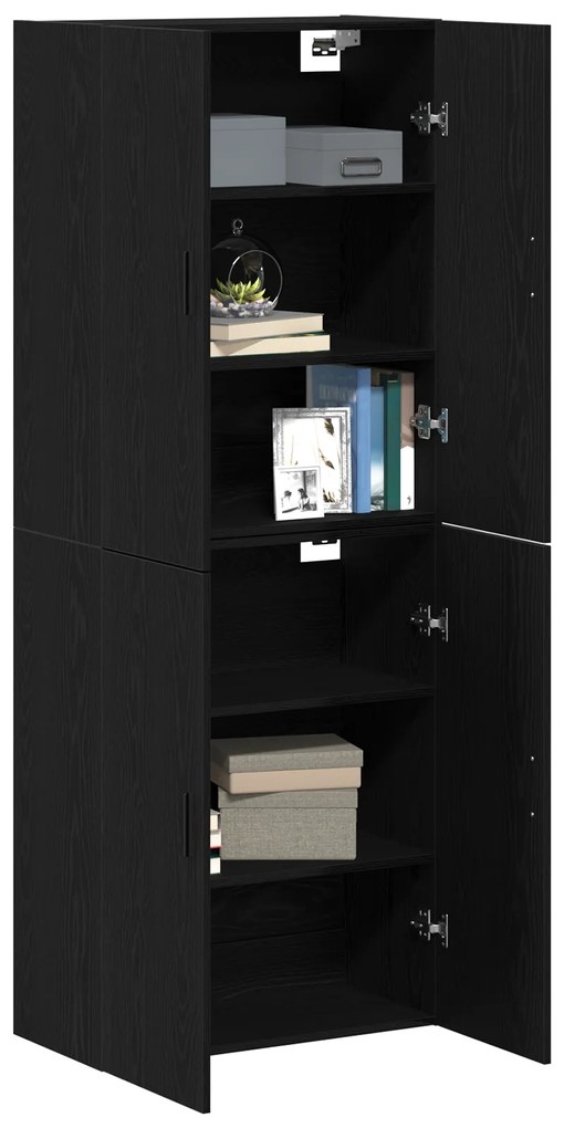 vidaXL Ντουλάπες 2 τεμ Μαύρη Δρυς 69,5x34x180 εκ Επεξεργασμένο Ξύλο
