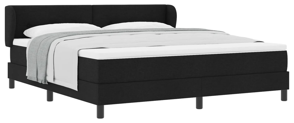 vidaXL Κρεβάτι Box Spring με στρώμα Μαύρο 180x200 εκ. Υλικό