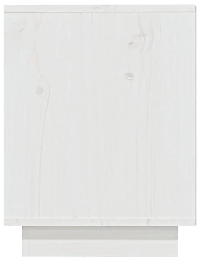 Παπουτσοθήκη Λευκή 110 x 34 x 45 εκ. από Μασίφ Ξύλο Πεύκου - Λευκό