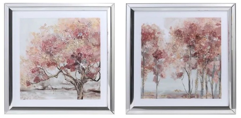 Πίνακας DKD Home Decor 69 x 2,5 x 69 cm Δέντρα Παραδοσιακά (x2)