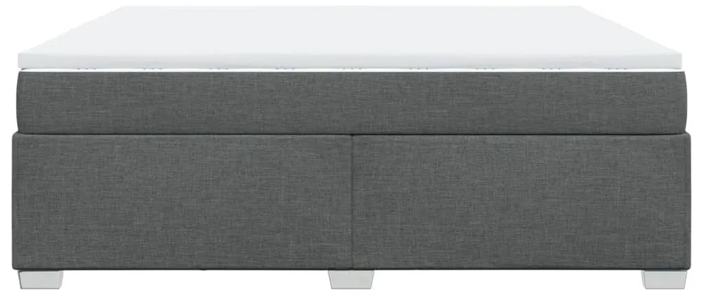 Κρεβάτι Boxspring με Στρώμα Σκούρο Γκρι 180x200 εκ Υφασμάτιν - Γκρι