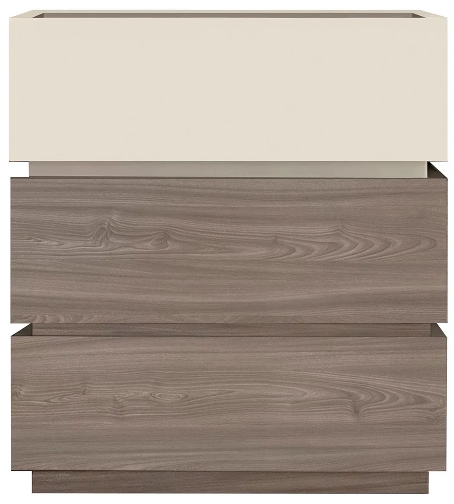 VANITY Συρταριέρα, με 3 Συρτ. Αποχρώσεων Sonoma Oak &amp; Cream, με Αποσπώμενα χρωματικά Μέρη 60x40x66cm