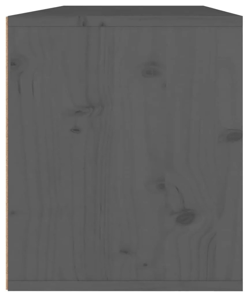 Ντουλάπια Τοίχου 2 τεμ. Γκρι 45x30x35 εκ από Μασίφ Ξύλο Πεύκου - Γκρι