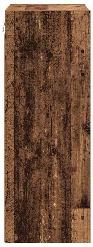 vidaXL Κρεμαστό ντουλάπι με αποθήκευση Παλιό ξύλο 40 x 29,5 x 80 εκ.