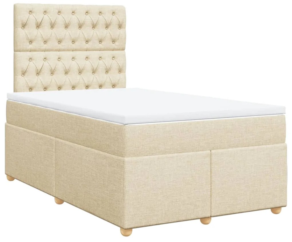 ΚΡΕΒΑΤΙ BOXSPRING ΜΕ ΣΤΡΩΜΑ ΚΡΕΜ 120X200 ΕΚ. ΥΦΑΣΜΑΤΙΝΟ 3293559