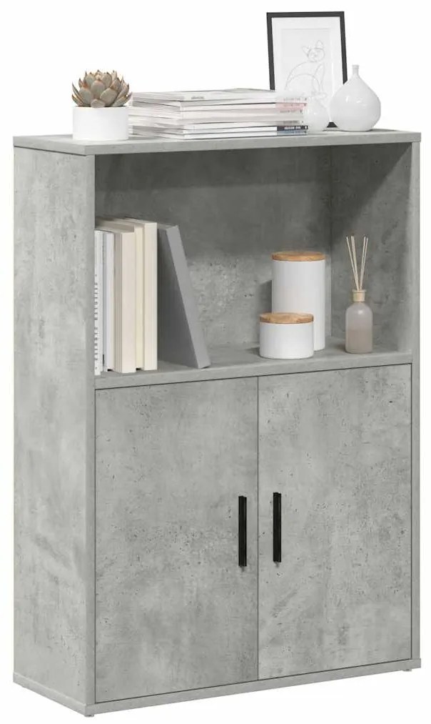vidaXL Βιβλιοθήκη Γκρι Σκυροδέματος 60x24x85 εκ. Επεξεργ. Ξύλο