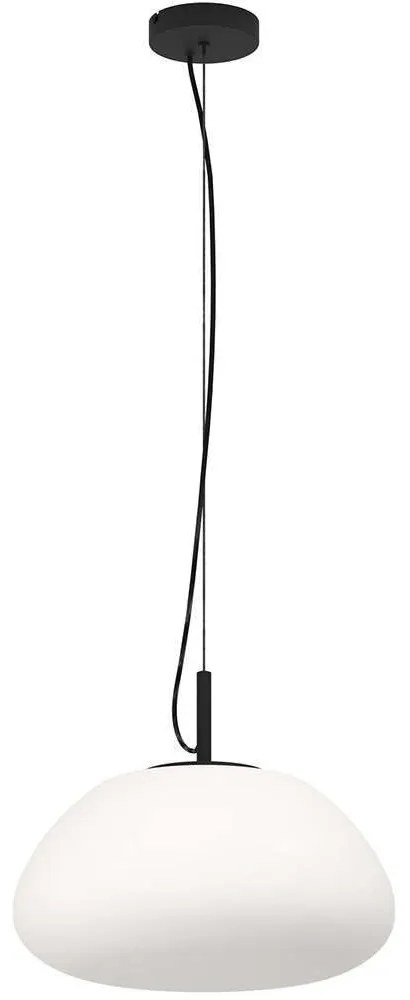 Φωτιστικό Οροφής Balmes 390201 Φ41,5x150cm 1xE27 40W Black-White Eglo Steel,Opaline