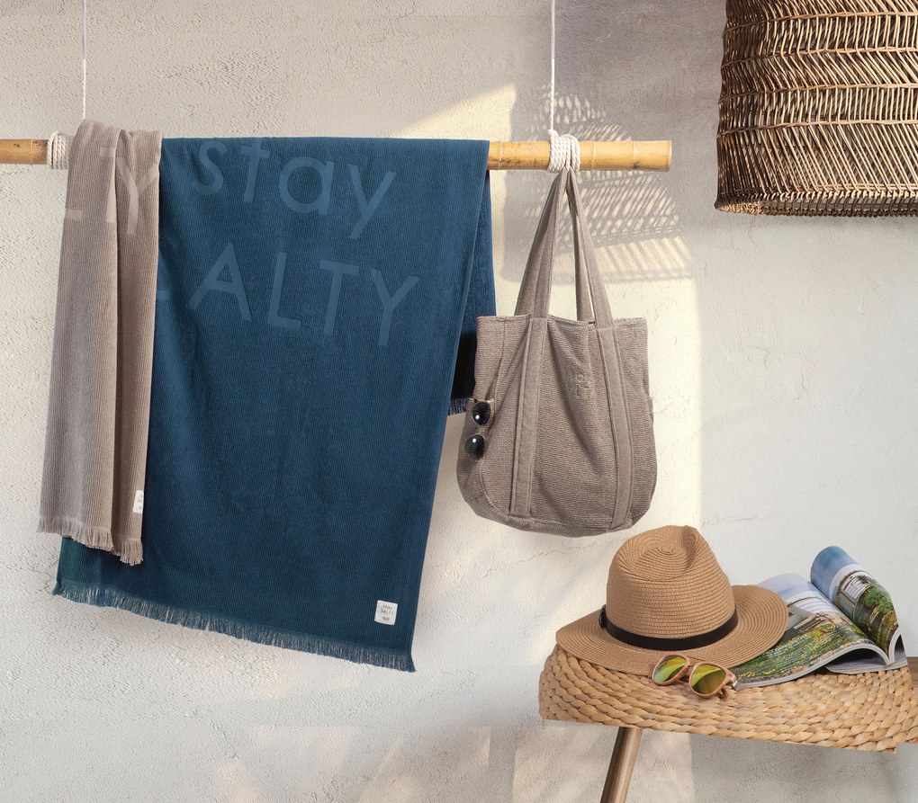 Πετσέτα Θαλάσσης Ζακάρ Stay Salty Blue 90x170 Nef-Nef Homeware