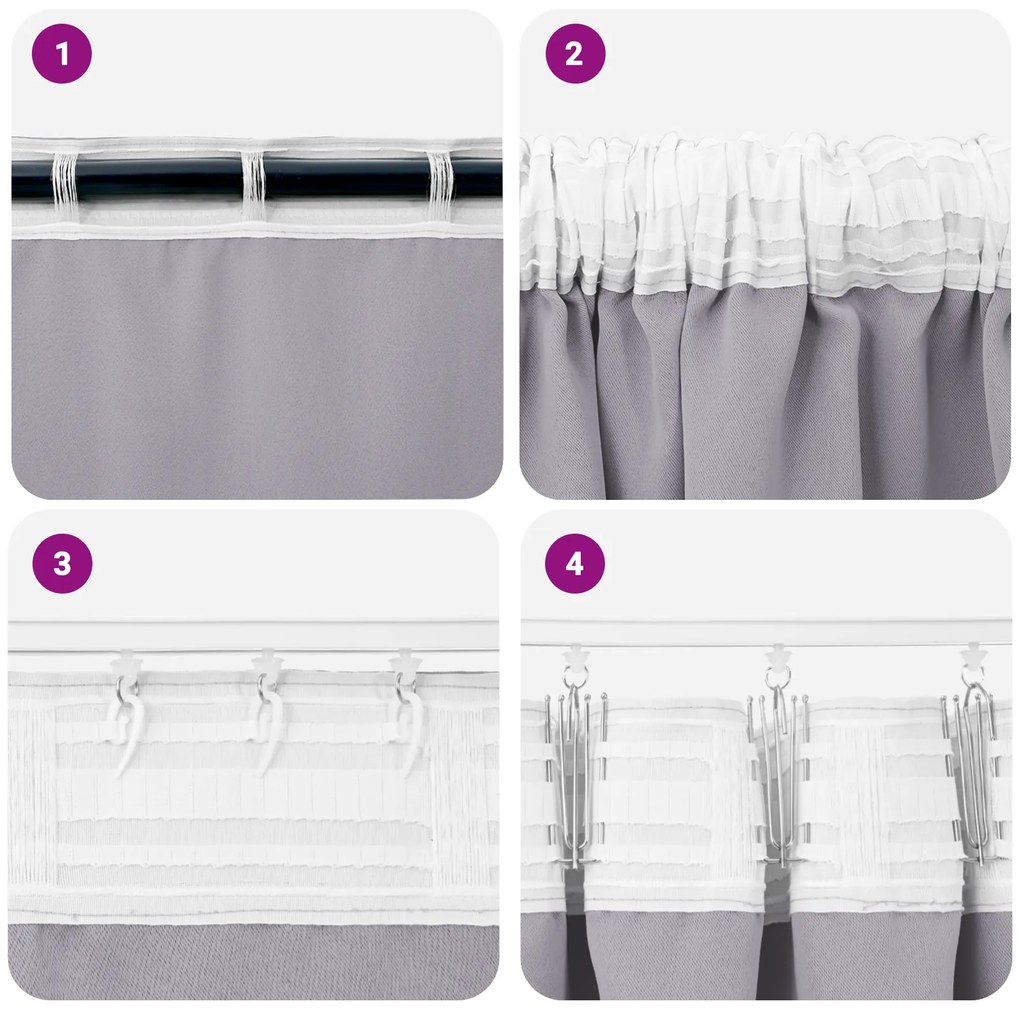 vidaXL Κουρτίνες 2 pcs Μεταλλικό Γκρι 225 x 140 εκ. Πολυεστέρας