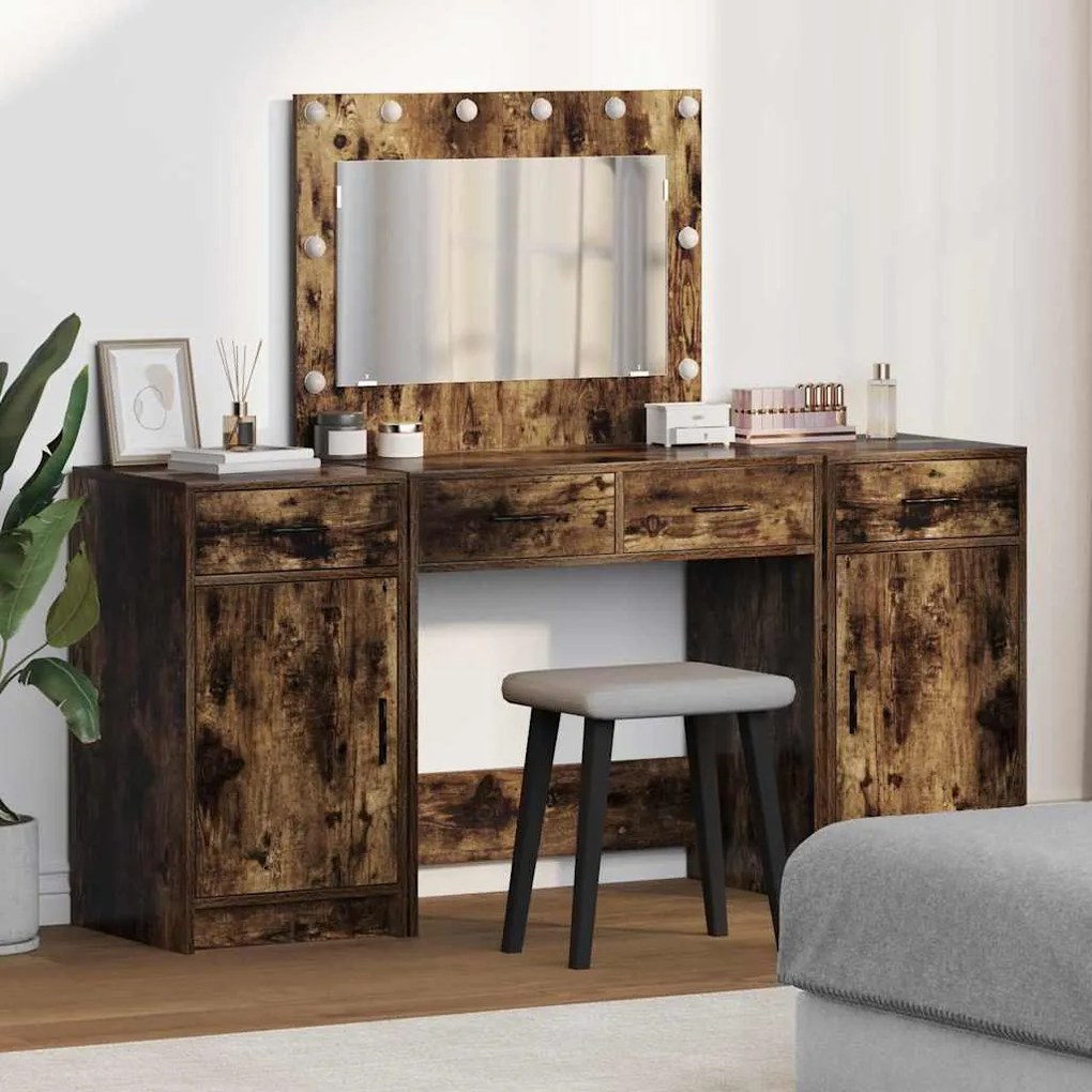 vidaXL Τραπέζι περιποίησης με συρτάρι 3 pcs Καφέ 40 x 41 x 75 εκ