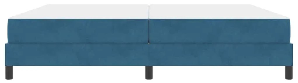 vidaXL Κρεβάτι box spring με στρώμα Σκούρο Μπλε 200 x 200 cm Βελούδο