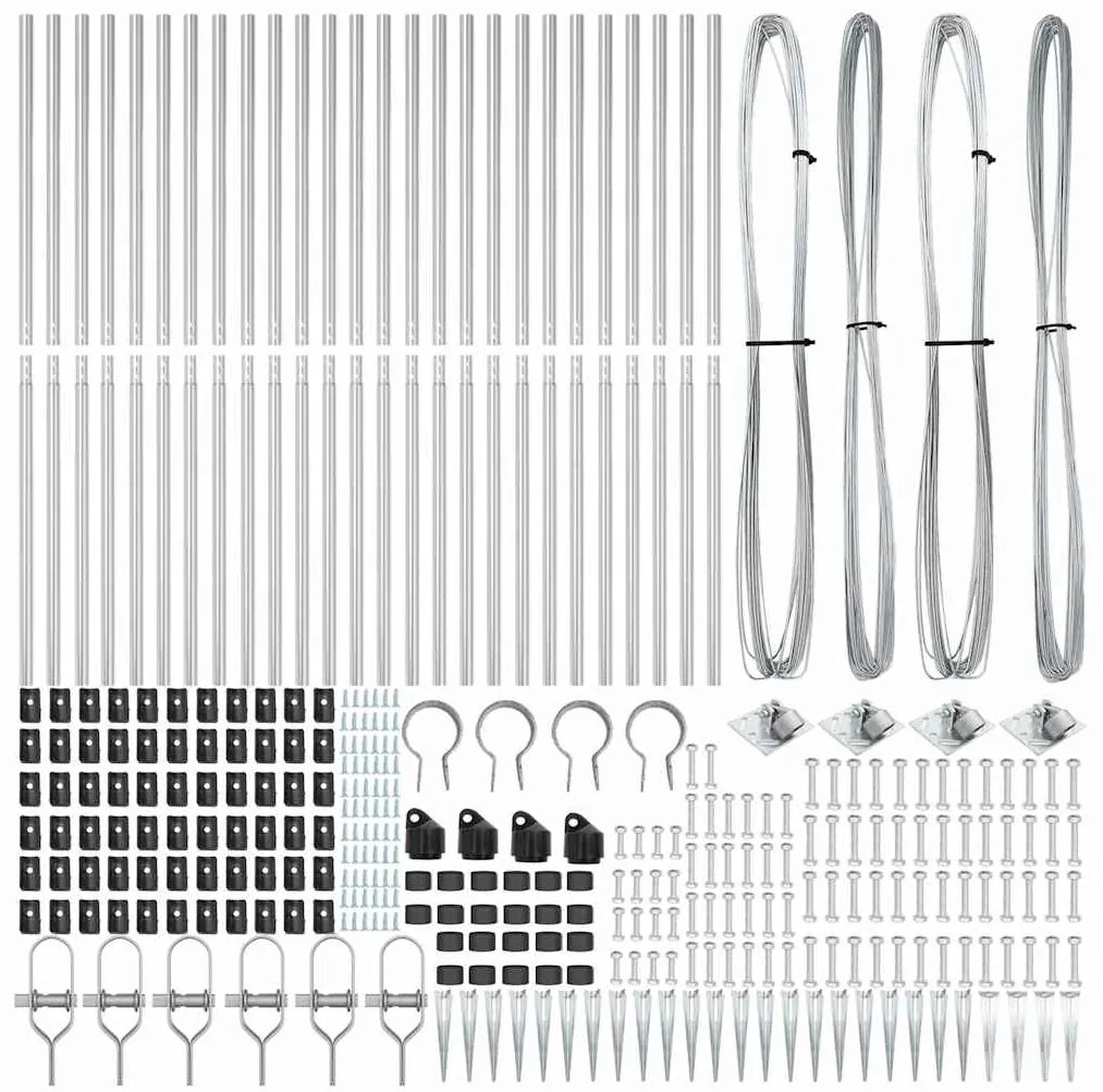 vidaXL Στύλος Περιφράξεων 26 pcs Ασημί 3.2 x 3.2 x 140 εκ Ατσάλι