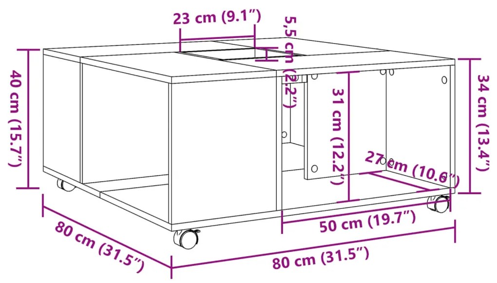 ΤΡΑΠΕΖΑΚΙ ΣΑΛΟΝΙΟΥ ΑΡΤΙΣΙΑΝΗ ΔΡΥΣ 80X80X40 ΕΚ. ΕΠΕΞΕΡΓ. ΞΥΛΟ 853181