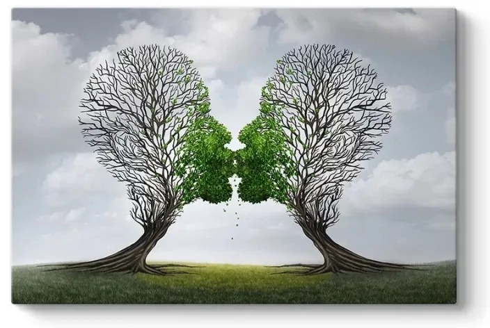 Πίνακας σε καμβά "Trees Growing With Love" Megapap ψηφιακής εκτύπωσης 100x70x3εκ.-GP033-0170
