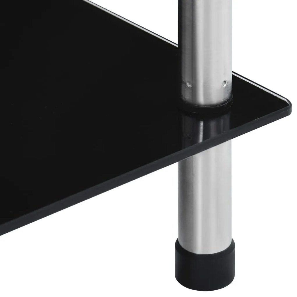 vidaXL Ράφι Διαφανές 5 Επιπέδων Μαύρο 40 x 40 x 130 εκ. Ψημένο Γυαλί