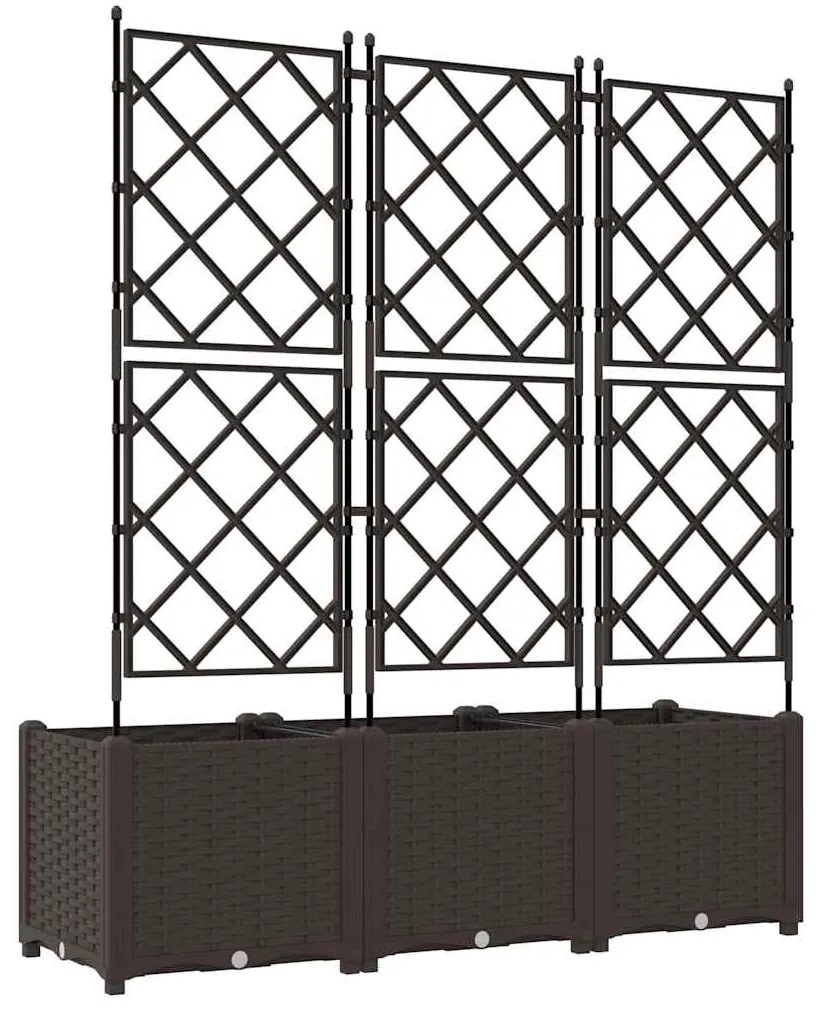 vidaXL Γλάστρα Κήπου 3 pcs Καφέ 120 x 40 x 143 εκ. Ατσάλι