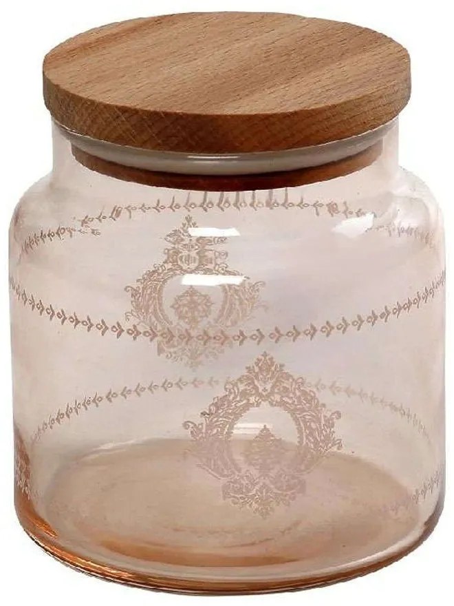 Βάζο Αποθήκευσης Με Καπάκι Helen RAB604 635ml Φ10x11cm Somon Espiel Wood, Glass