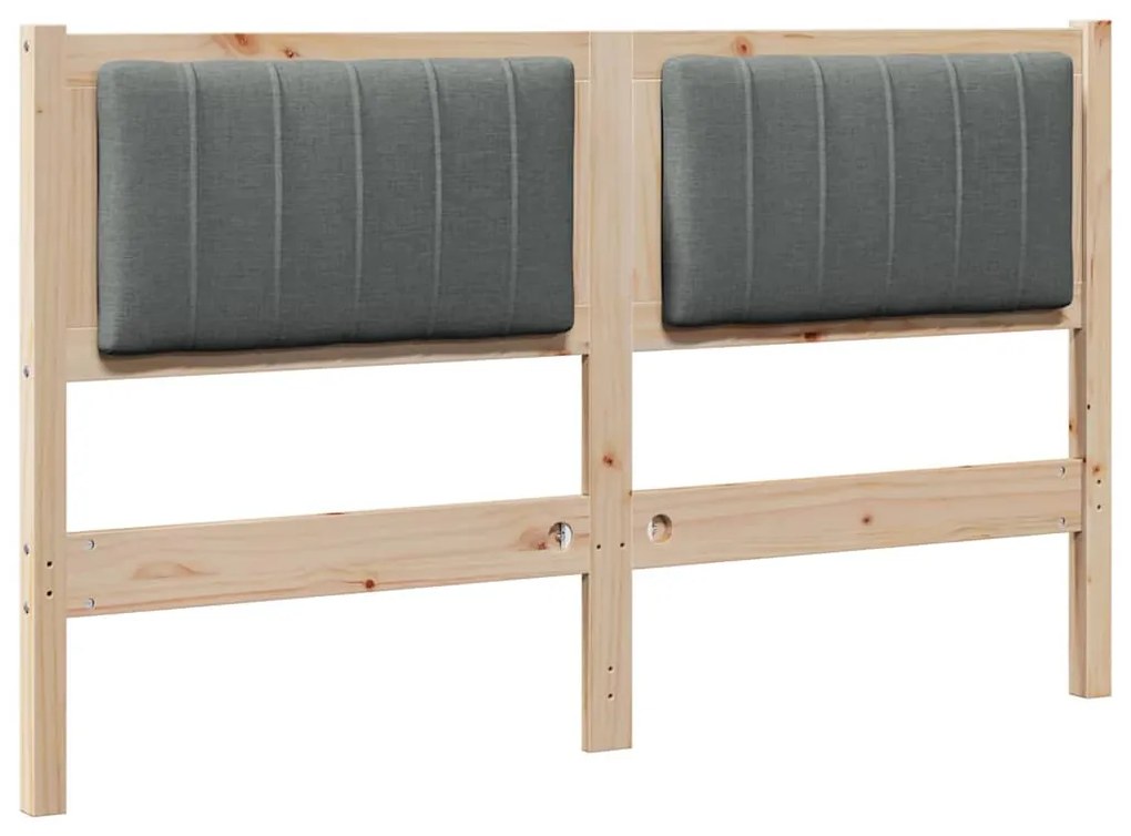vidaXL Ταπετσαρισμένο κεφαλάρι Καφέ 135 cm Στερεά ξυλεία πεύκου