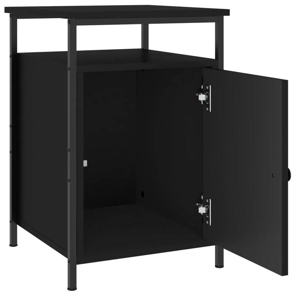 vidaXL Κομοδίνα 2 τεμ. Μαύρα 40 x 42 x 60 εκ. από Επεξεργασμένο Ξύλο