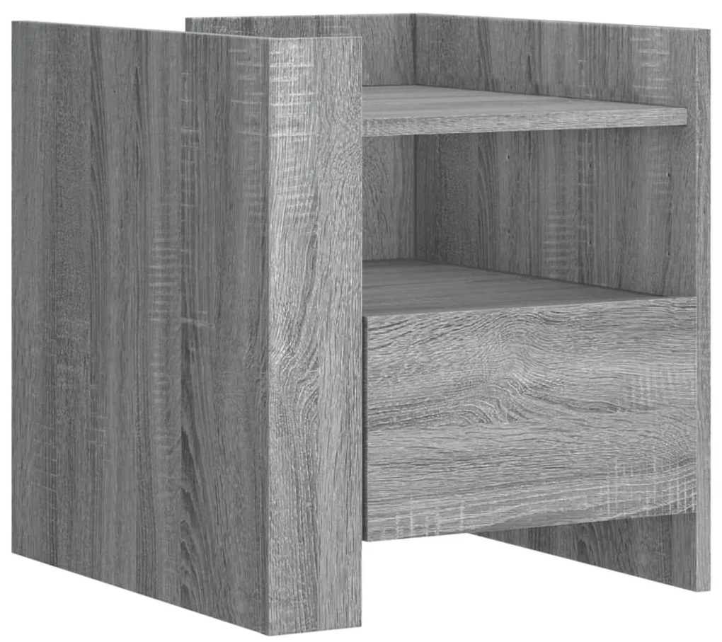 vidaXL Κομοδίνο Sonoma Γκρι 45x50x50 εκ. από Επεξεργασμένο Ξύλο