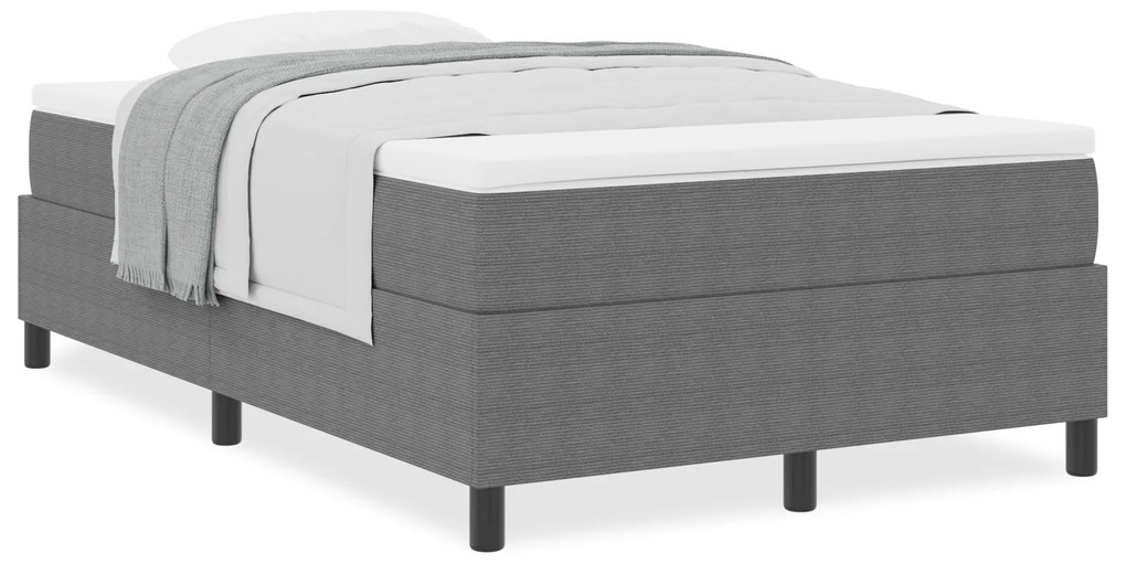 vidaXL Κρεβάτι Box Spring με Στρώμα σε Ανοιχτό Γκρι - 120 x 200 εκ βελουτέ ύφασμα