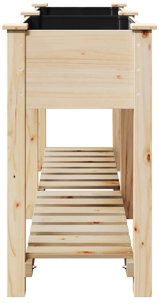 vidaXL Γλάστρα Κήπου με Ράφι 161x43x76 εκ Μασίφ Ξύλο Πεύκου