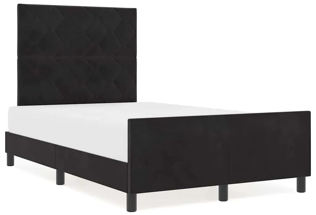 vidaXL Σκελετός Κρεβατιού με κεφαλάρι Μαύρο 120 x 190 cm Βελούδο