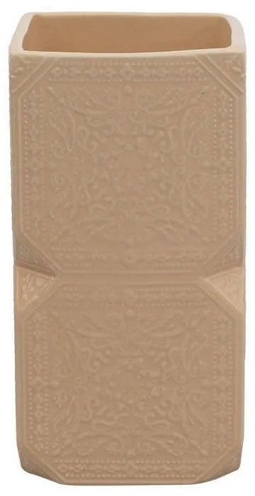 Ποτηροθήκη Feng Shui 02-11468 6,7x6,7x12,9cm Beige Estia Πηλός