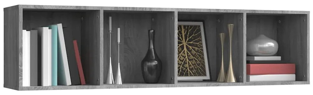 vidaXL Βιβλιοθήκη/Έπιπλο Τηλεόρασης Γκρι sonoma 143x30x36εκ Επεξ. Ξύλο