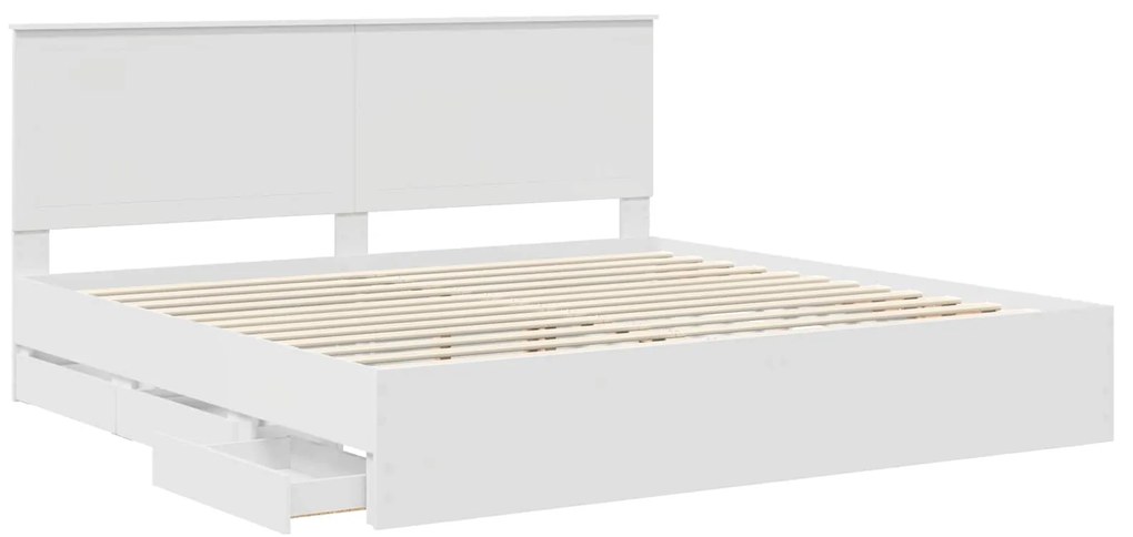 vidaXL Σκελετός Κρεβατιού Λευκό 200 x 200 cm Μηχανήματος Ξύλο