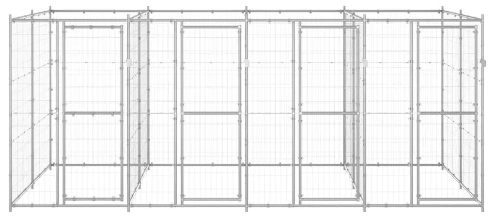 vidaXL Κλουβί Σκύλου Εξωτερικού Χώρου 9,68 μ² από Γαλβανισμένο Χάλυβα