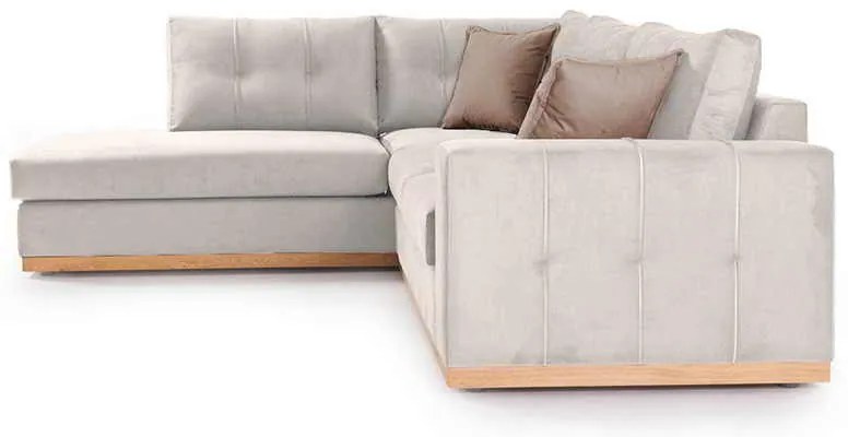 Γωνιακός καναπές δεξιά γωνία Boston pakoworld ύφασμα cream-mocha 280x225x90εκ