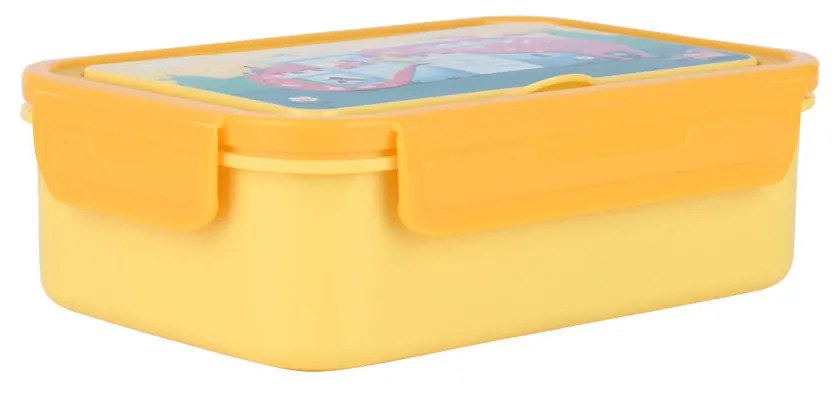 Φαγητοδοχείο Παιδικό 2 Ανοξείδωτων Θέσεων Με Πιρούνι-Κουτάλι-Μαχαίρι 900ml-20x13,2x7εκ. Fortress Dragon Save The Aegean Estia  01-33699