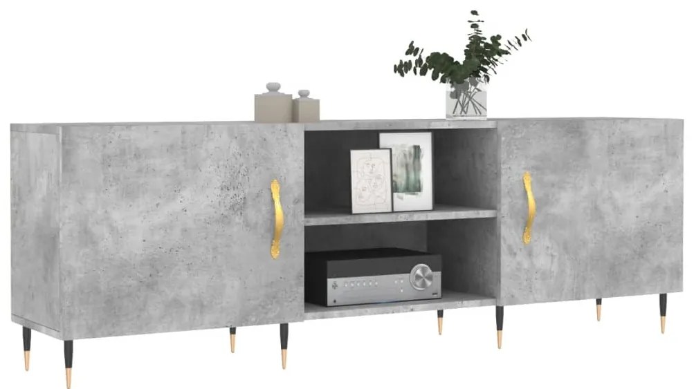 vidaXL Έπιπλο Τηλεόρασης Γκρι Σκυροδέματος 150x30x50 εκ. Επεξ. Ξύλο
