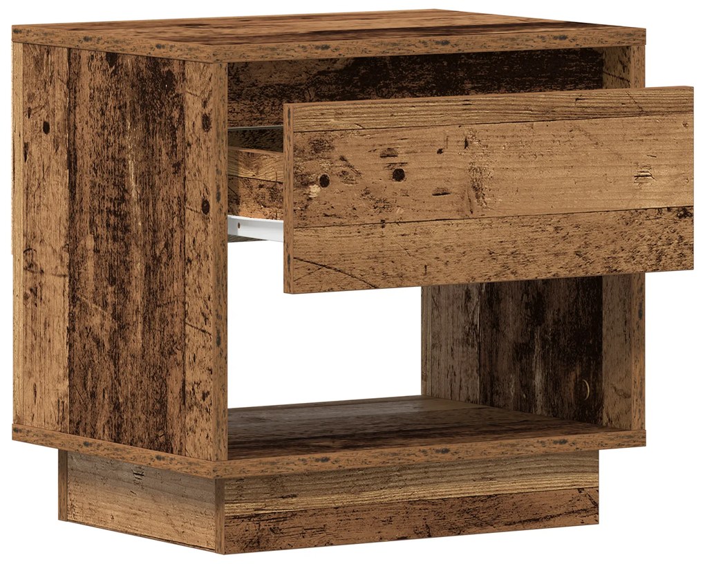 vidaXL Κομοδίνο 2 τεμάχια Παλιού Ξύλου 45x34x45 εκ Κατασκευασμένη Ξυλεία