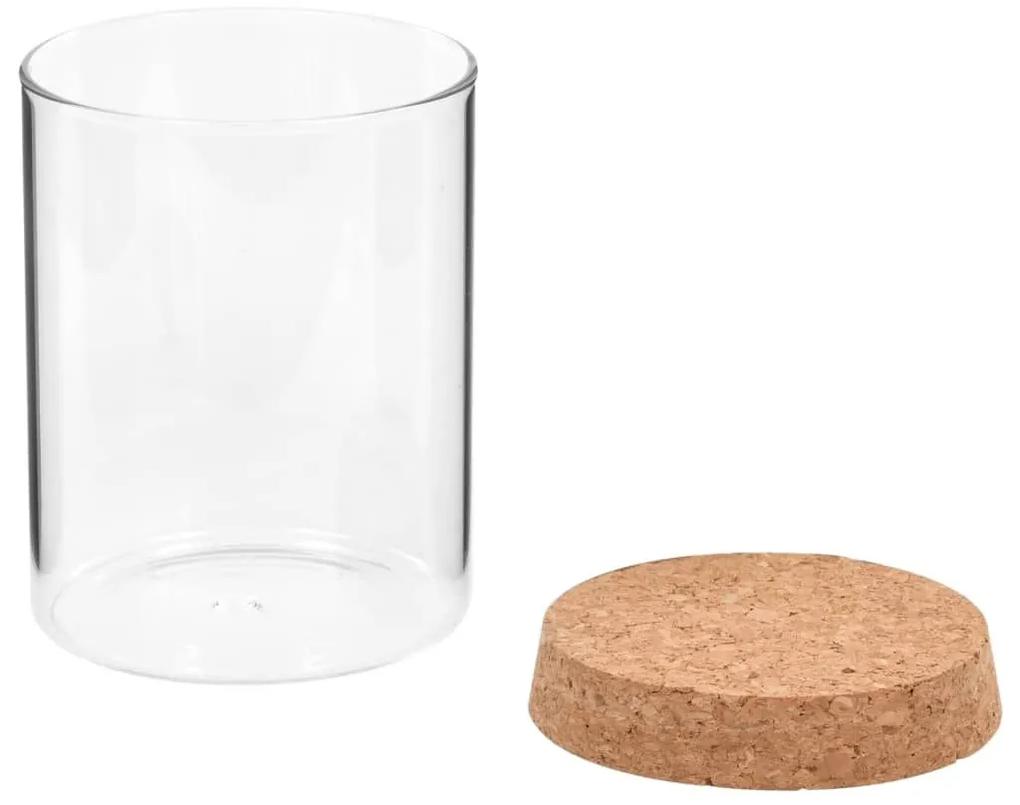 Βάζα 6 τεμ. 650 ml Γυάλινα με Καπάκι από Φελλό - Διαφανές