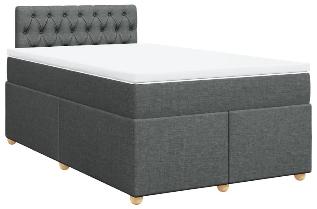 ΚΡΕΒΑΤΙ BOXSPRING ΜΕ ΣΤΡΩΜΑ ΣΚΟΥΡΟ ΓΚΡΙ 120X200 ΕΚ. ΥΦΑΣΜΑΤΙΝΟ 3288955