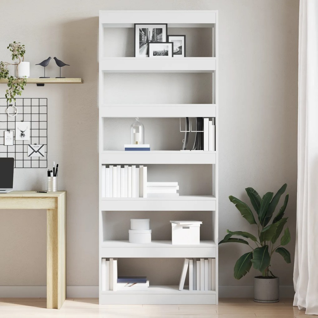 vidaXL Βιβλιοθήκη/Διαχωριστικό Χώρου Λευκό 80x30x198 εκ.