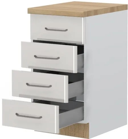 Επιδαπέδιο ντουλάπι Modena R-45-4MBOX-Λευκό - Γκρι ανοιχτό - 45.00Χ60.00Χ88.00cm