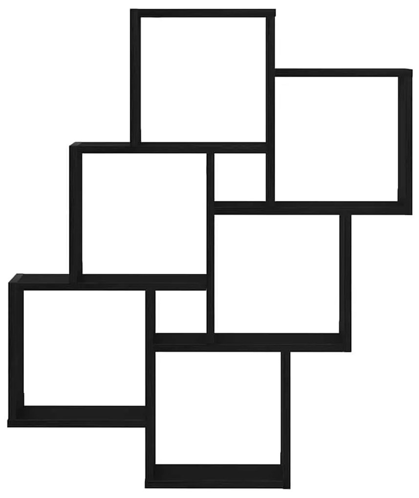 vidaXL Ράφι Τοίχου Μαύρη Οξυά 78 x 15 x 93 εκ Επεξεργασμένο ξύλο