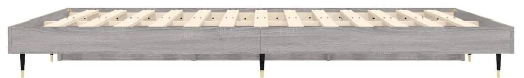 vidaXL Πλαίσιο Κρεβατιού Γκρι Sonoma 135x190 εκ. Επεξεργασμένο Ξύλο